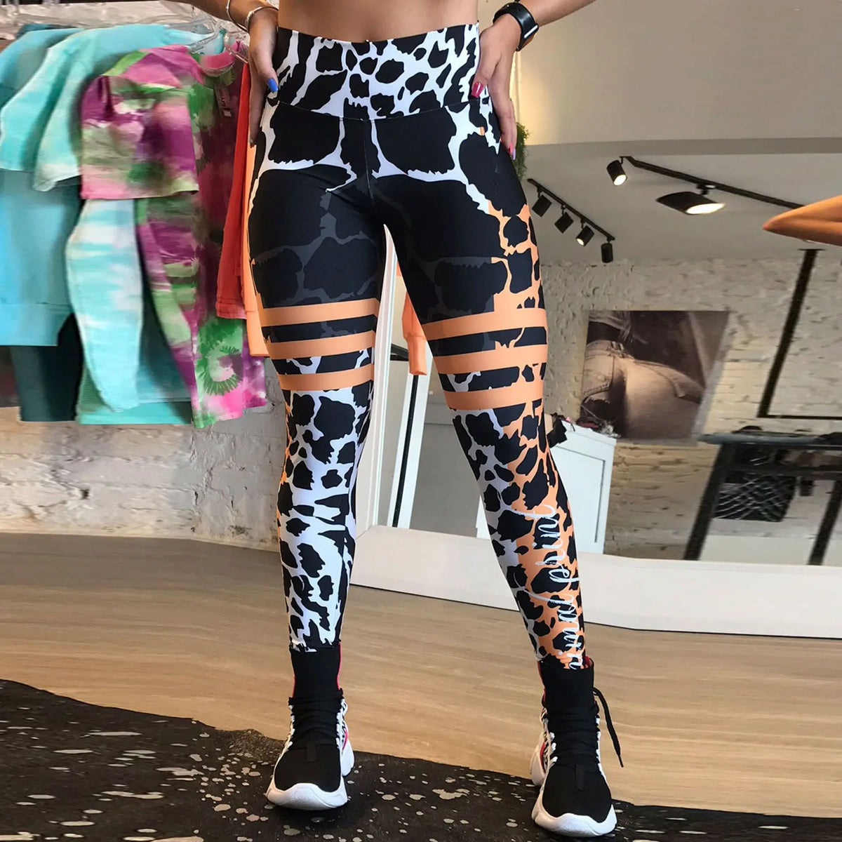 Leopard Stripe 3D Print Women's Pants Push Up Running Sports Leggings Slim Pants Female Casual Trousers Fitness Leggings Women
