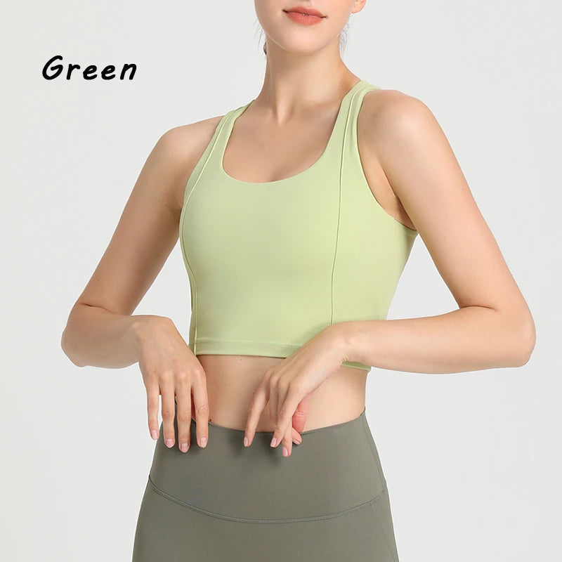 QINACTIVE Sports Bra Soft Breathable Push Up Sports Bra for Women Hollow Out Elastic Yoga Jogging Underwear