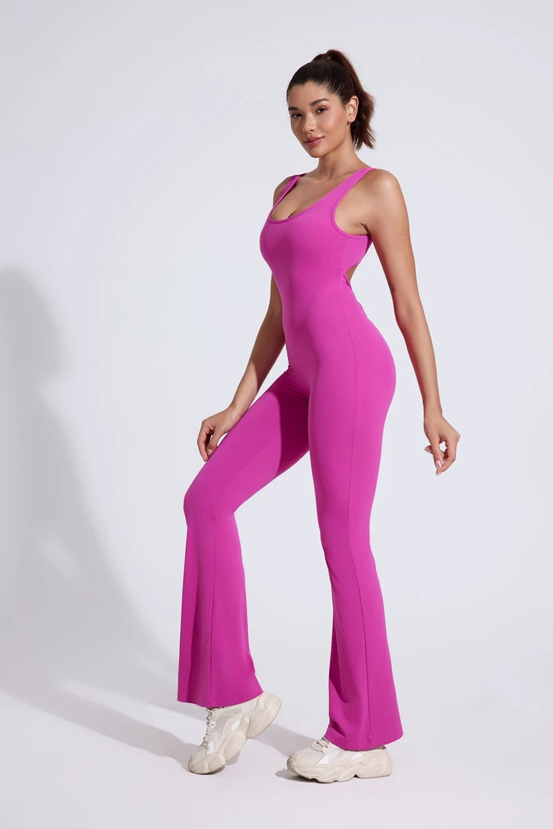 QINACTIV RearV-lift buttocks tight fitting one-piece nude yoga suit winter women's outdoor running sports one-piece fitness suit