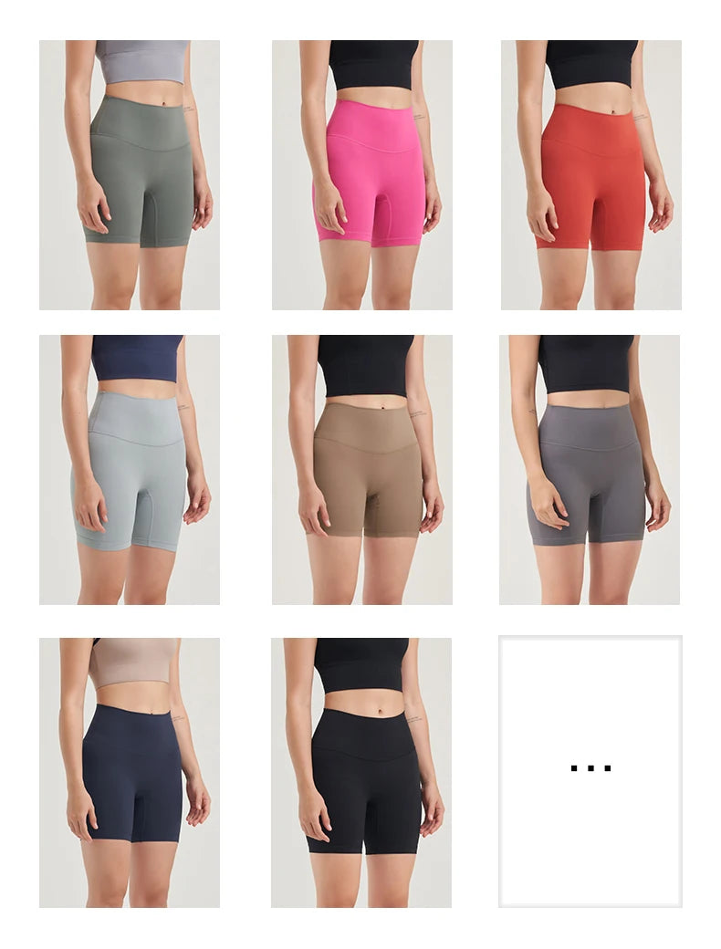 SOISOU Nylon Women's Shorts Gym Yoga Shorts Leggings High Waist Elastic Tight Breathable No Awkward Lines Women's Cycling Shorts