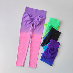 Seamless Leggings for Women, Yoga Pants, Push Up, Sports Fitness, Jogging,  High Waist, Gym Workout, Gradient Running Leggings
