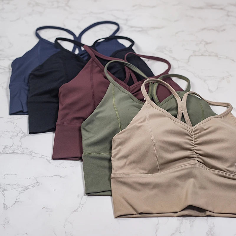 QINACTIVE Women’s Stylish Pleated Sports Bra – Beautiful Back & Quick-Dry Fit