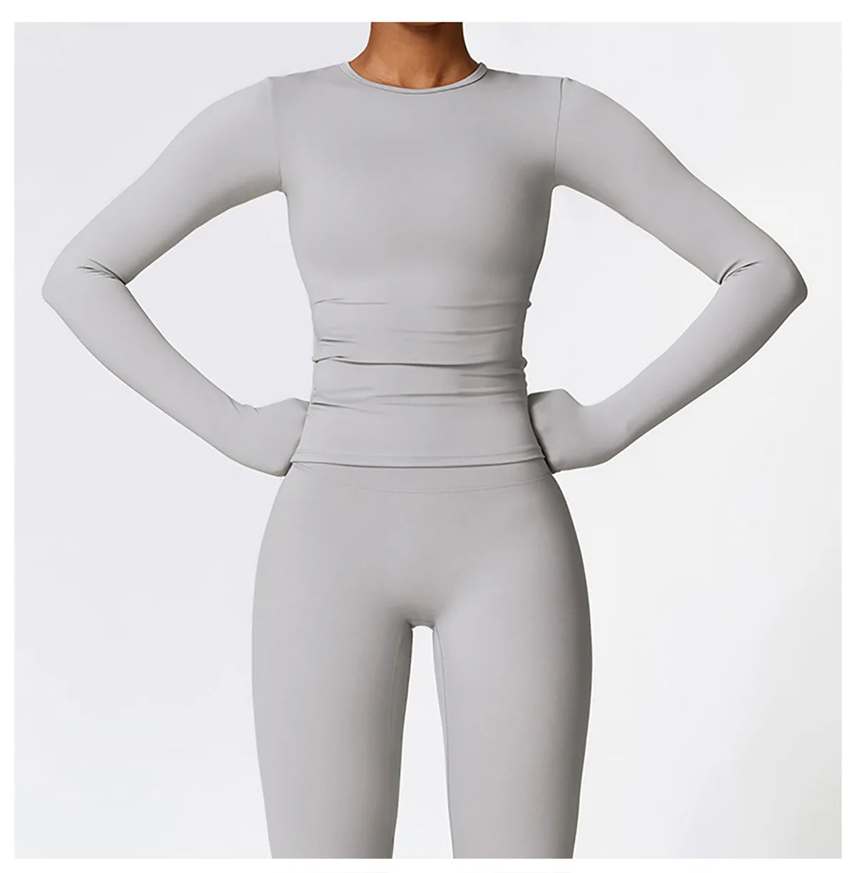  women’s long sleeve dry-fit yoga top.