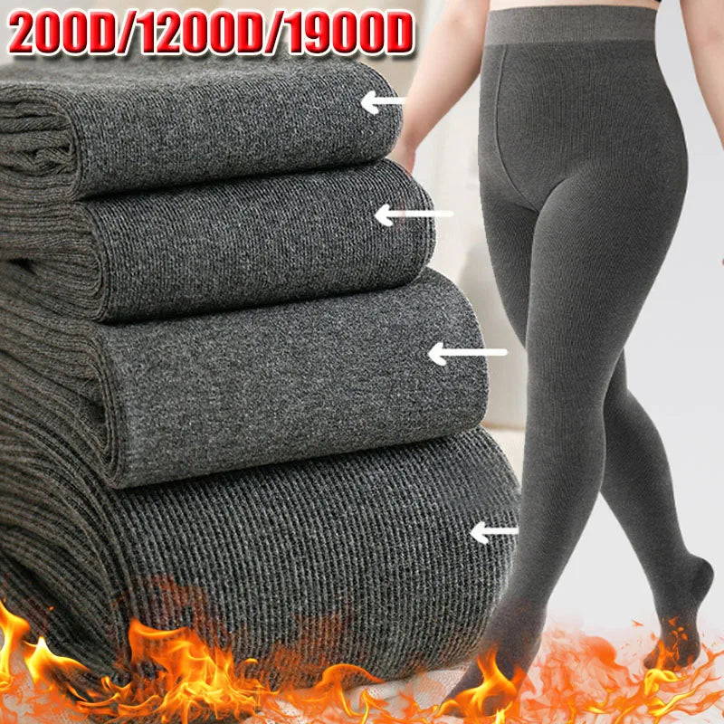 Warm Knitted Cotton Tights for Women | Ribbed Winter Leggings | Befit