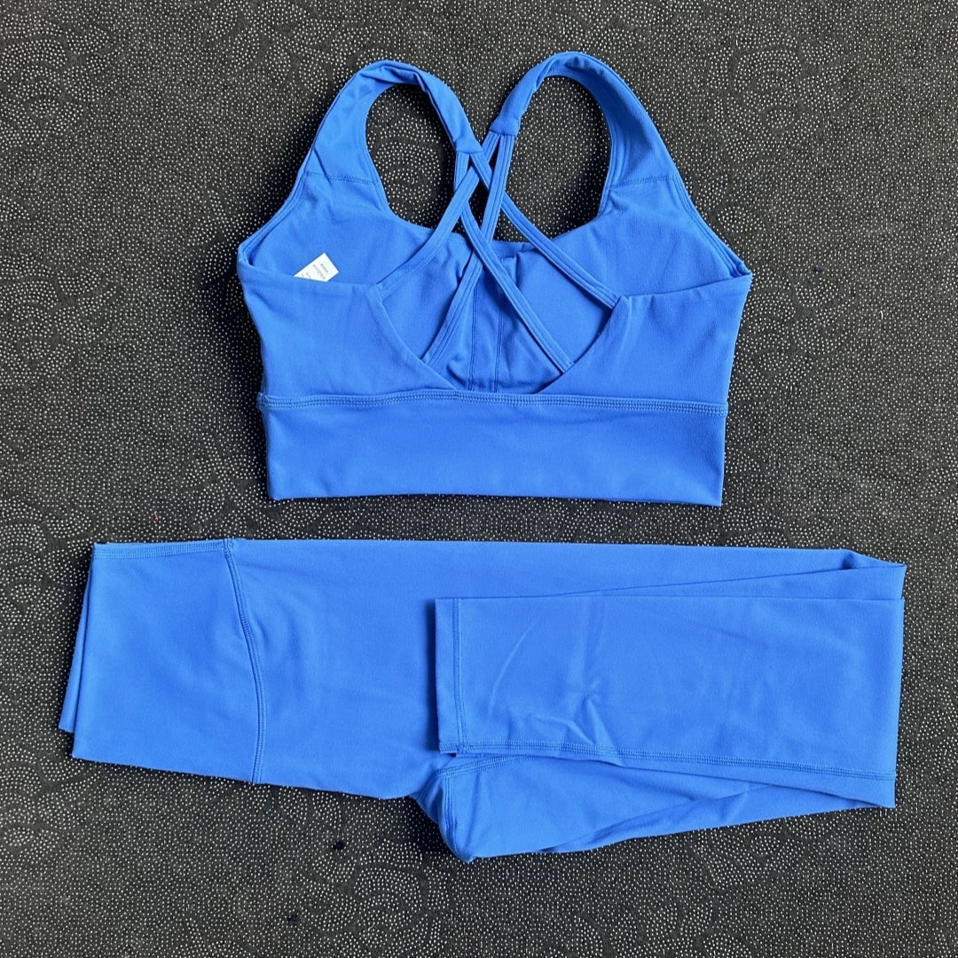 Women's Solid Color High-Strength Yoga Legging Set - Squat-Proof