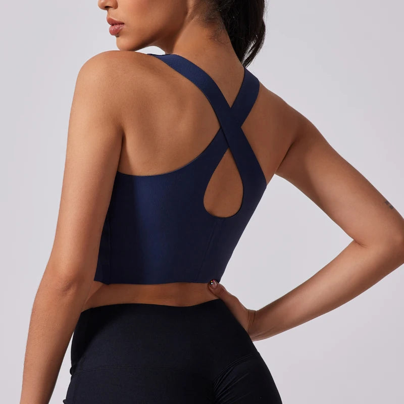 Women's Fitness Wear – Shock-Absorbing Yoga Bra with Wide Straps