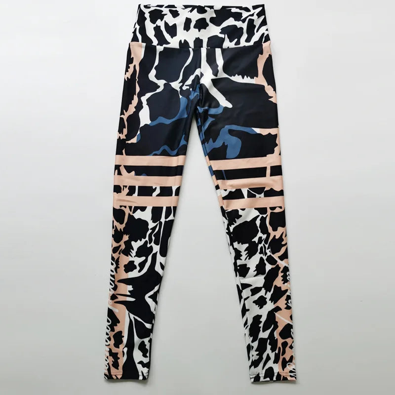 Leopard Stripe 3D Print Women's Pants Push Up Running Sports Leggings Slim Pants Female Casual Trousers Fitness Leggings Women
