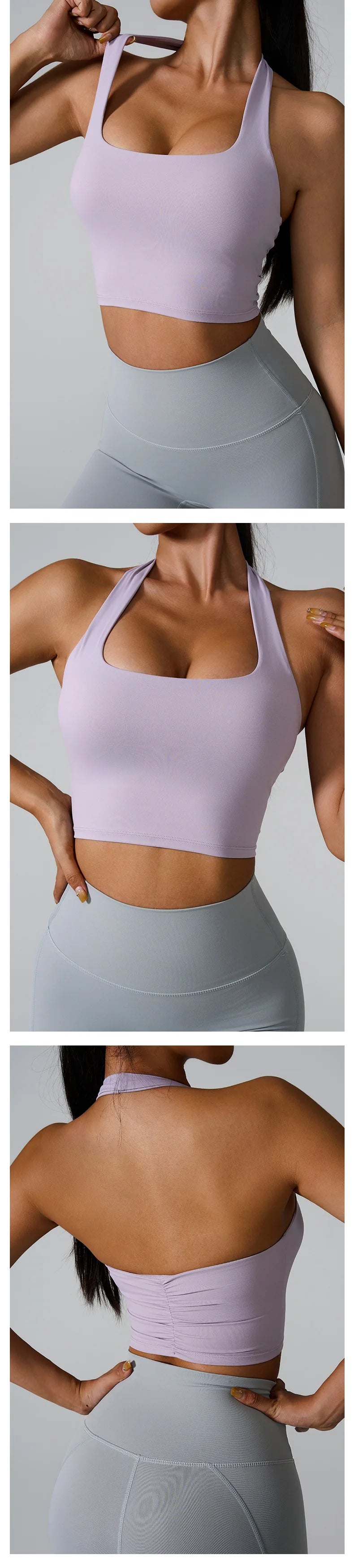 Ctenkevet Hang Oneself Sports Tank Tops Women Gym Backless Bra Yoga Vest Female Push Up Crop Top Sport Outfit For Woman