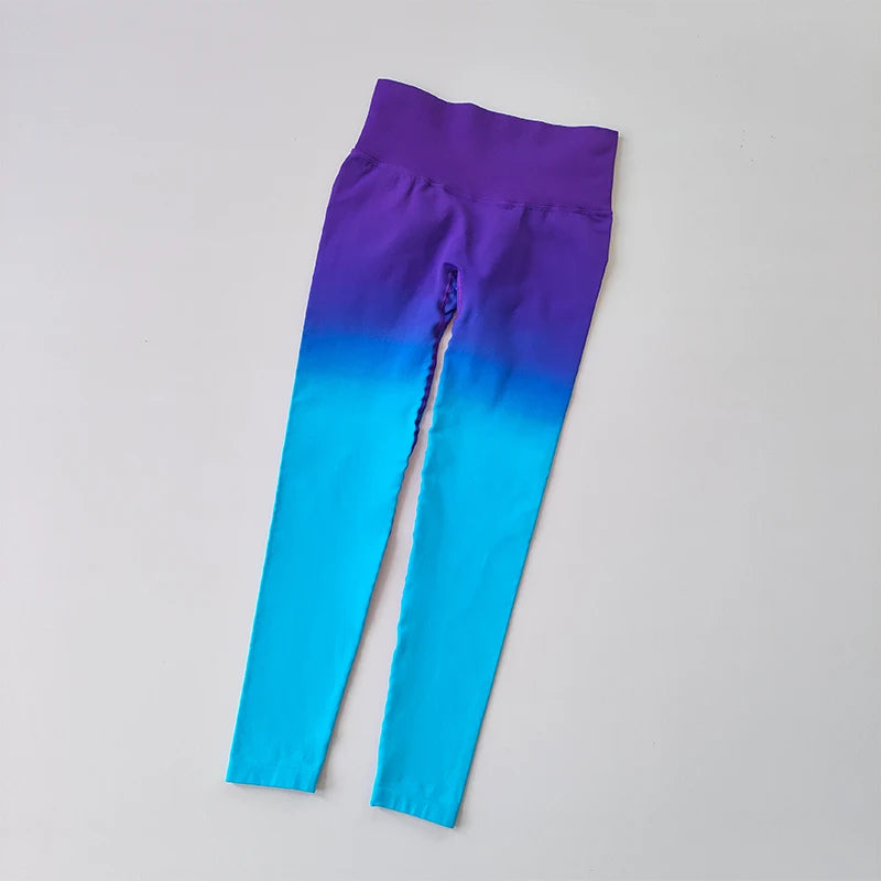 Seamless Leggings for Women, Yoga Pants, Push Up, Sports Fitness, Jogging,  High Waist, Gym Workout, Gradient Running Leggings