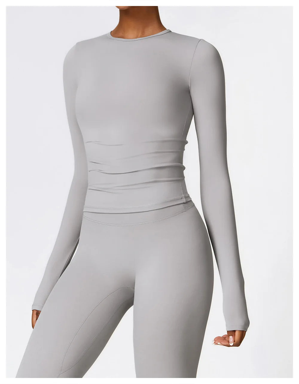 women’s long sleeve dry-fit yoga top.
