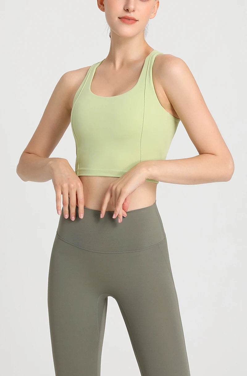 QINACTIVE Sports Bra Soft Breathable Push Up Sports Bra for Women Hollow Out Elastic Yoga Jogging Underwear