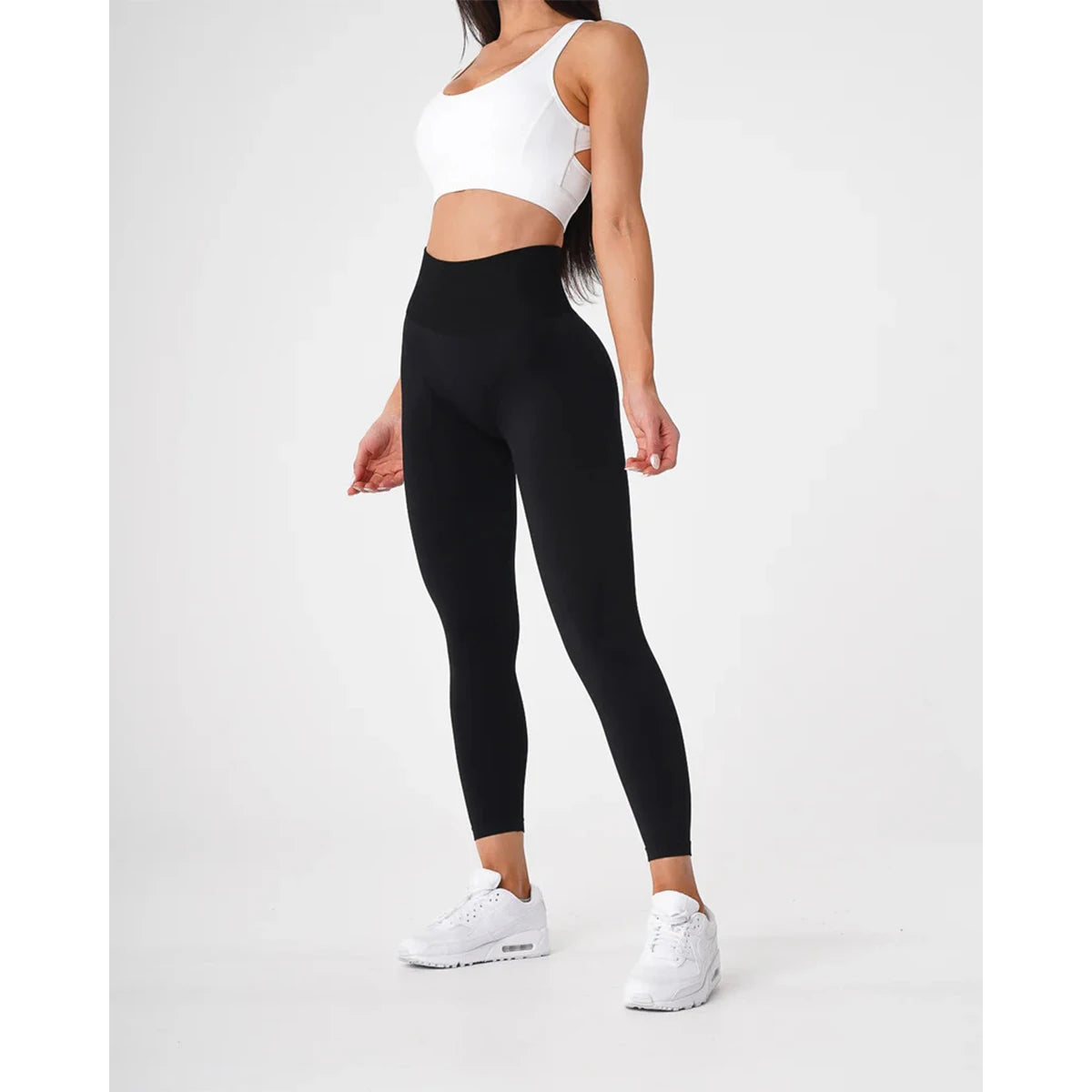 TKITK Solid Leggings Women Seamless Sports  Scrunch Bum Tights cycling shark pants Yoga shorts Gym navigation nv Workout wear