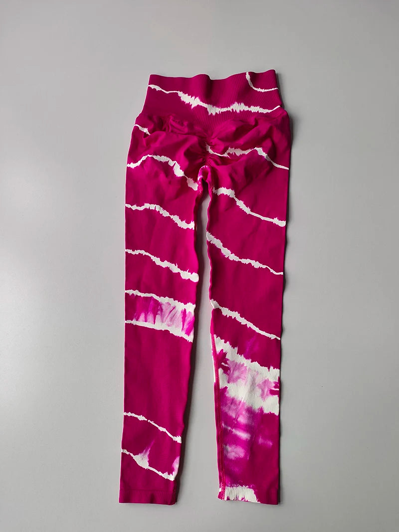 Tie-Dye High-Waist Yoga Leggings for Women Seamless Gym Sports Workout Tights Fitness Running Leggings