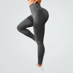 Sexy Line Hip Lifting Sports Tights Women High Waist Elastic Yoga Pants Running Fitness Pants Breathable Sports Leggings
