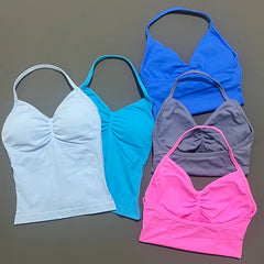 Histello Longline Strappy Women’s Yoga Vest - Open Back Fitness Tank Top