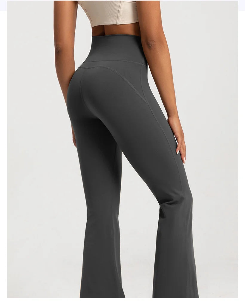 High-end Yoga Leggings Slim Yoga Pants High Waist Wide Leg Pants Bottoms Breathable Gym Casual Sports Bell Leggings Female