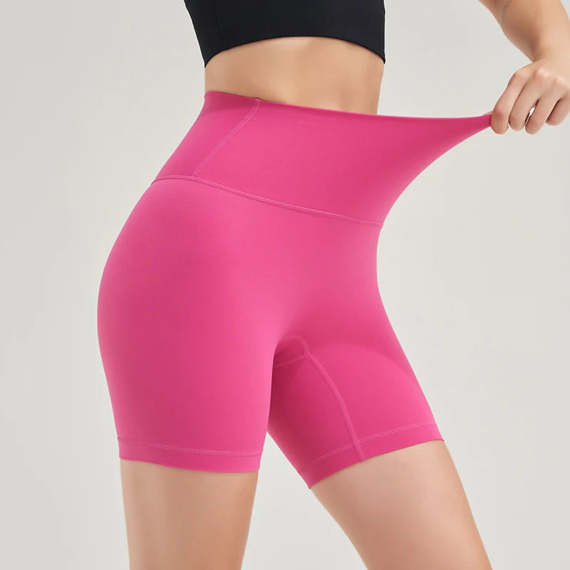 SOISOU Nylon Women's Shorts Gym Yoga Shorts Leggings High Waist Elastic Tight Breathable No Awkward Lines Women's Cycling Shorts