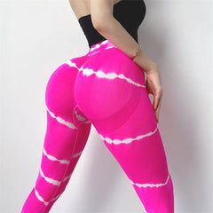 Tie-Dye High-Waist Yoga Leggings for Women Seamless Gym Sports Workout Tights Fitness Running Leggings