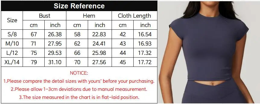 HBC women’s eco-friendly training t-shirt, running workout yoga crop top