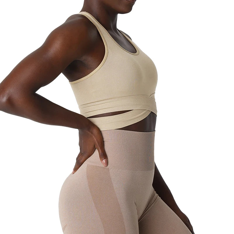 Sculpt Seamless Bra Top Spandex Woman Fitness Elastic Breathable Breast Enhancement Leisure Sports Underwear
