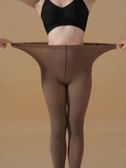 High Waist Elastic Pantyhose for Women – Black & Brown Stretch Tights