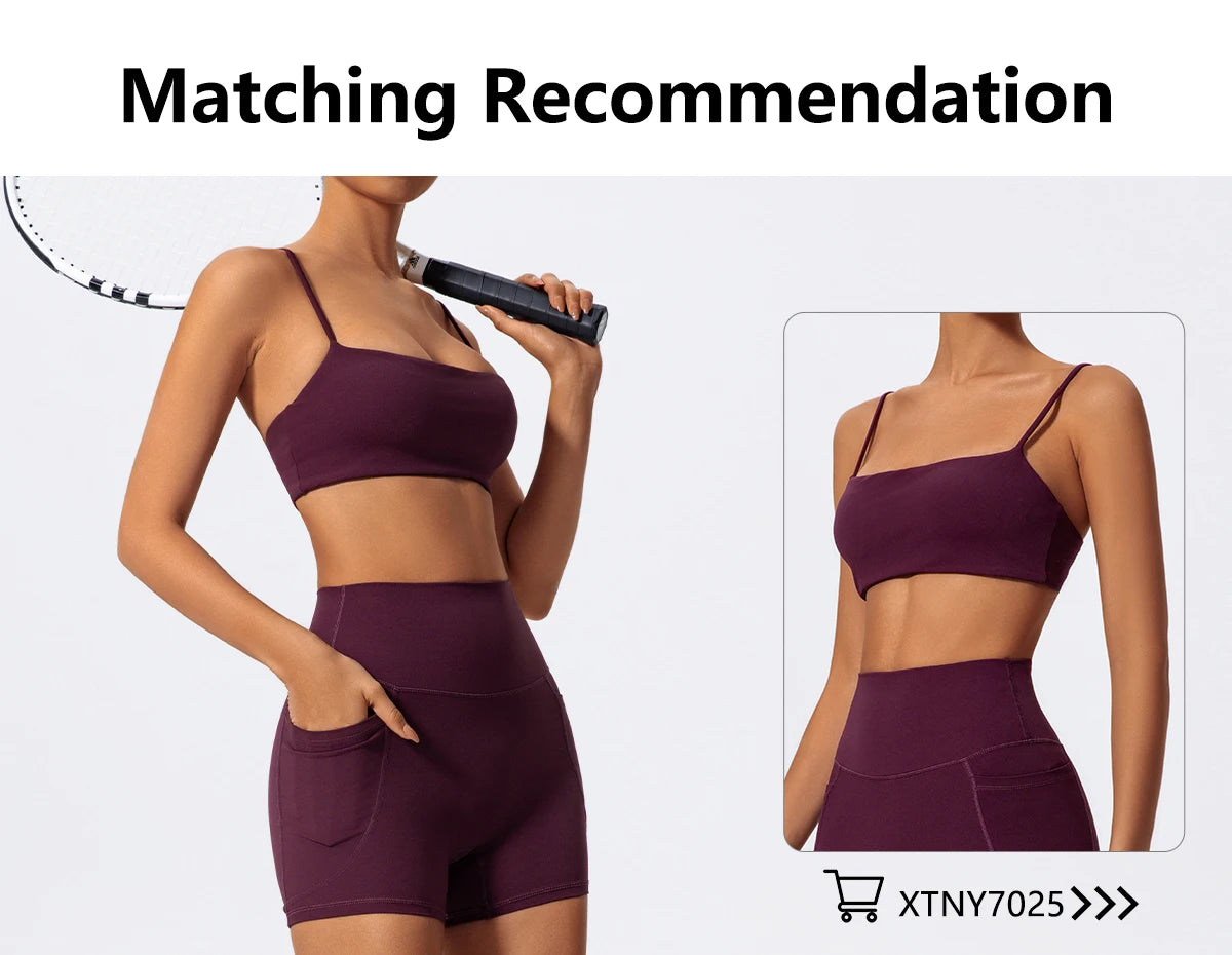 Ctenkevet Women's Pocket Athletic Shorts Running Tight Pants Gym Workout Yoga Trunks Female High Waist Buttock Lift Legging