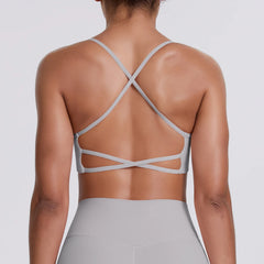 Shockproof Women's Fitness Crop Top - Breathable Nylon Yoga Bra