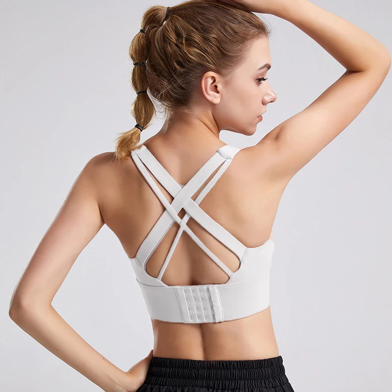 SOISOU Adjustable Yoga Sports Bra – Breathable Nylon Fitness Top
