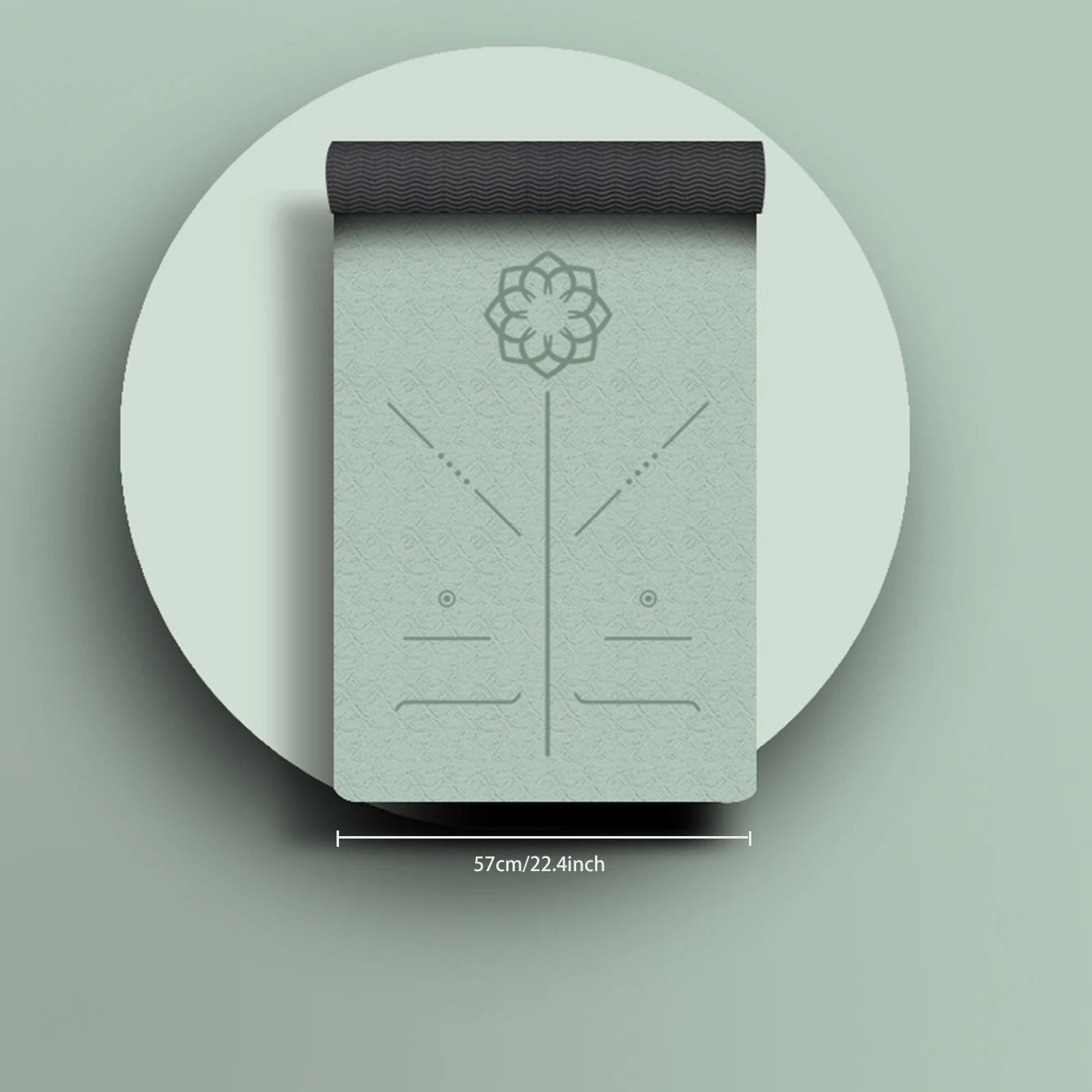 TPE eco-friendly yoga mat with strap, non-slip mat for women’s home fitness and Pilates.