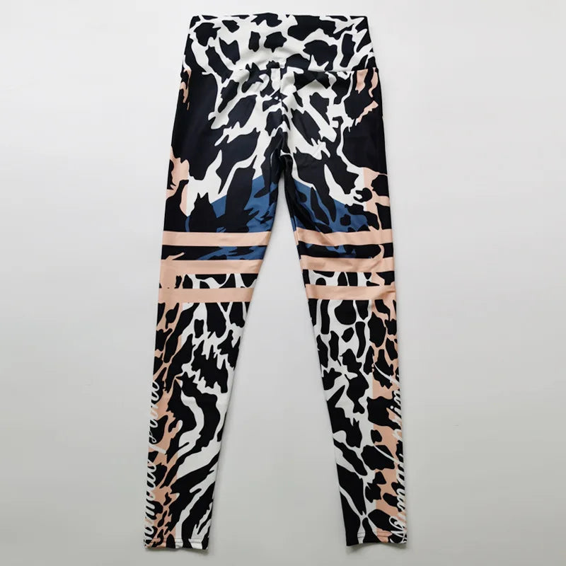 Leopard Stripe 3D Print Women's Pants Push Up Running Sports Leggings Slim Pants Female Casual Trousers Fitness Leggings Women