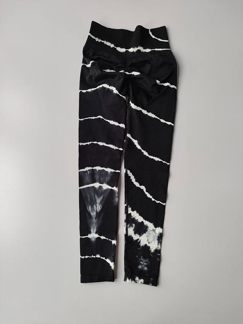 Tie-Dye High-Waist Yoga Leggings for Women Seamless Gym Sports Workout Tights Fitness Running Leggings