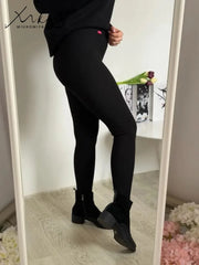 High Waist Women’s Cotton Sports Leggings – Thin Autumn Activewear
