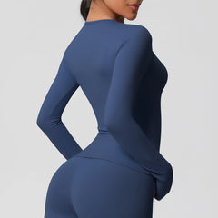 Women's Long Sleeve Workout Top - Dry Fit Breathable Sports Top