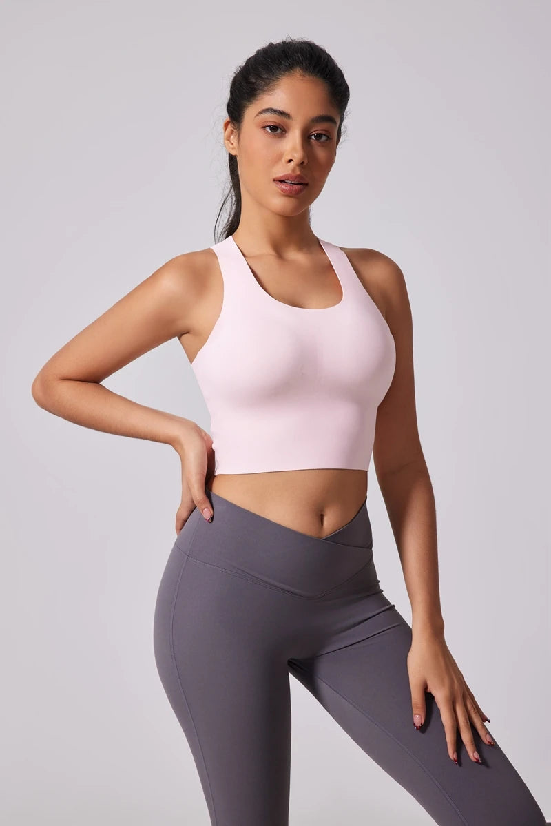 Women's Fitness Wear – Shock-Absorbing Yoga Bra with Wide Straps