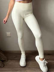 Women’s High-Waist Ribbed Thermal Leggings – Stretch Gym & Fitness Tights
