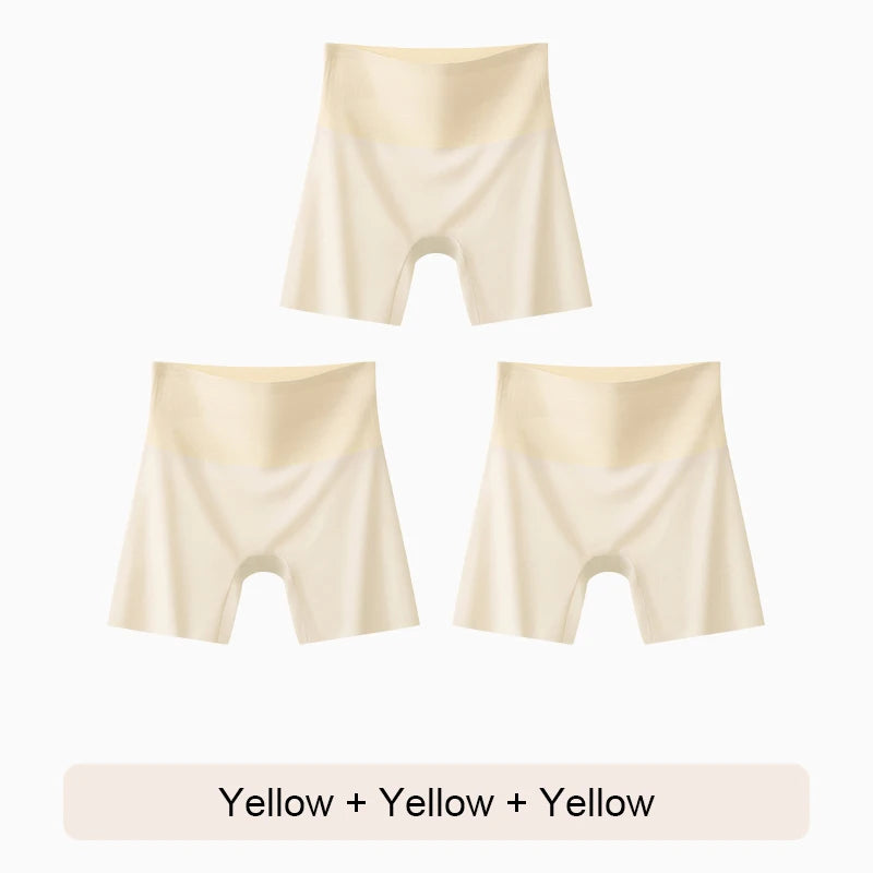 Women's Seamless Ice Silk Safety Shorts - Seamless Under-Skirt Girdle Briefs