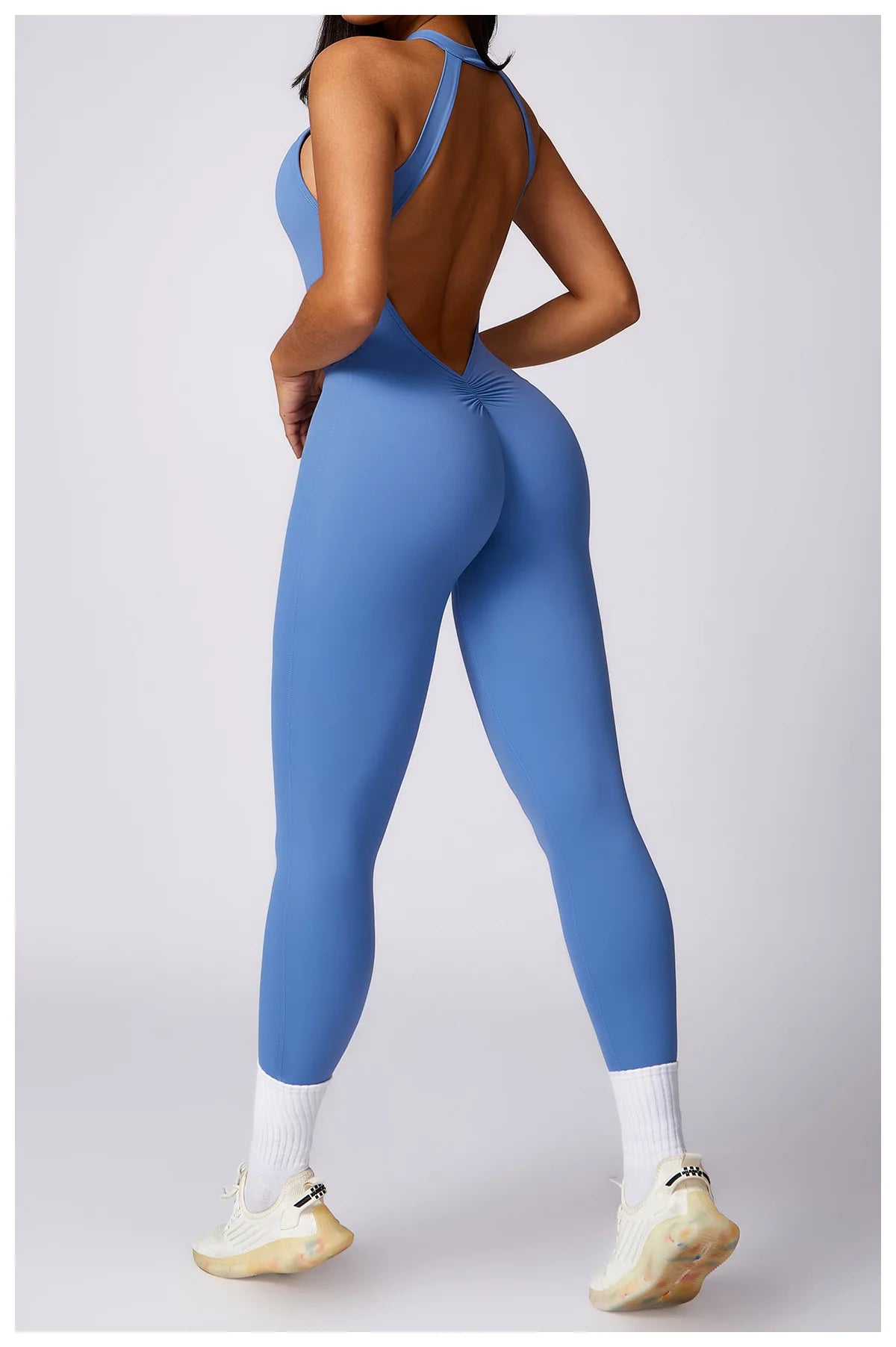 Ctenkevet Fitness Backless Bodysuit Women Gym Jumpsuit Woman Quick-Dry Yoga Clothes Short Workout Rompers Sports One-Piece Suit