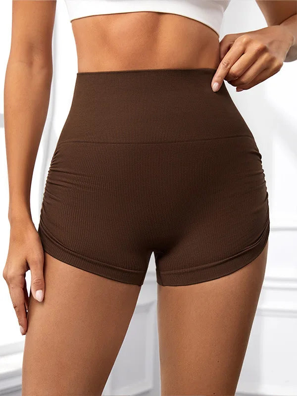STOUREG Drawstring Women's Yoga Shorts,High Stretch Hip Lifting Sports Shorts,Seamless Fitness Leggings,Fitness Running Shorts
