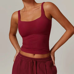 Women's Summer Quick-Dry Yoga Tank Top - U-Back Gym Sports Vest & Fitness Top