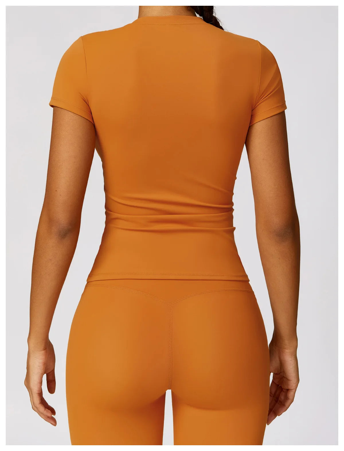 Women's summer running sports t-shirt with short sleeves, round neck, breathable, and stretchy slim fit gym and yoga top.