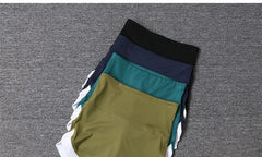 Color Contrast High-Waist Sports Shorts - Elastic Peach Hip Fitness Yoga Pants