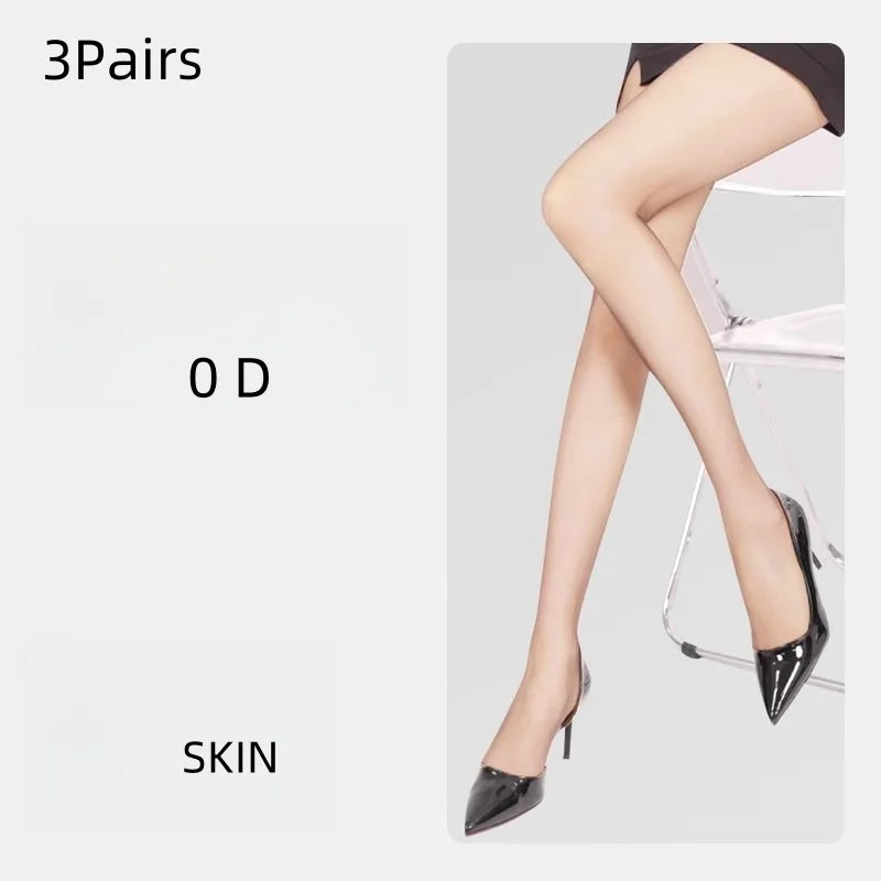 Green Sheer Ultra-Thin Seamless Tights for Women (0D Tear-Resistant)