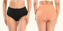 POKARLA Women's High-Rise Cotton Underwear - No Muffin Top Belly Control Panties