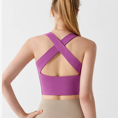 Women Cross Strap Sports Bra Top High impact Push Up Running Bras Sport Bra Yoga Gym Crop Top Brassiere Fitness Top Sport Bra