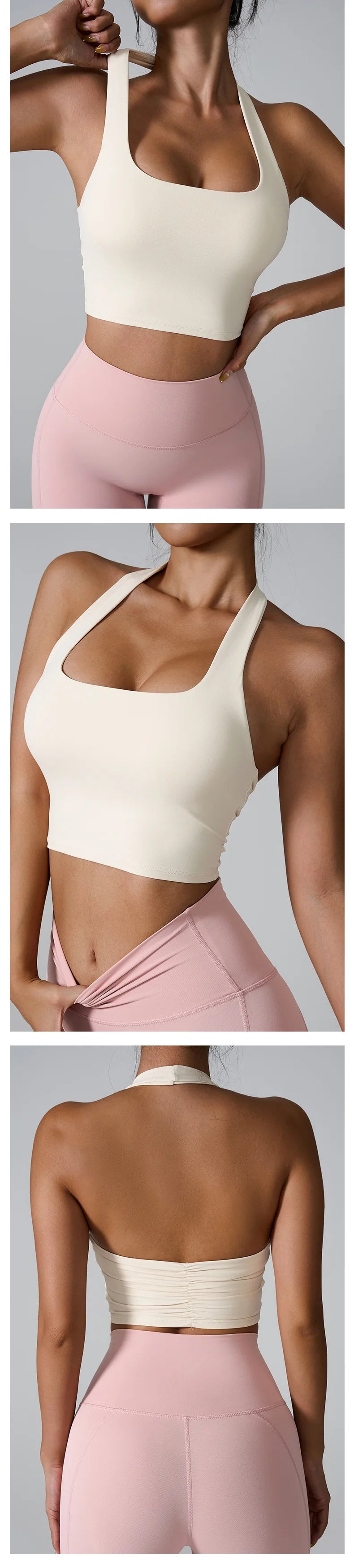 Ctenkevet Hang Oneself Sports Tank Tops Women Gym Backless Bra Yoga Vest Female Push Up Crop Top Sport Outfit For Woman