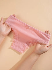 8-Piece Women's Cotton Lace Panties - Sexy Double Strap Bikini Underwear