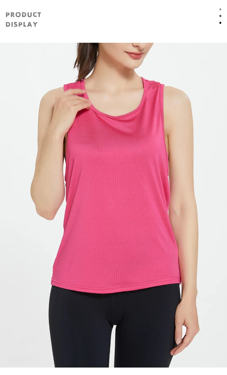 STOUREG STOUREG Women's Sleeveless Workout Gym Tank Top, Running Training Yoga Top, Fitness Sports Yoga Shirt