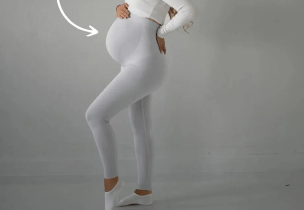 High-Waist Knitted Maternity Leggings - Pregnancy Belly Support Body Shaper
