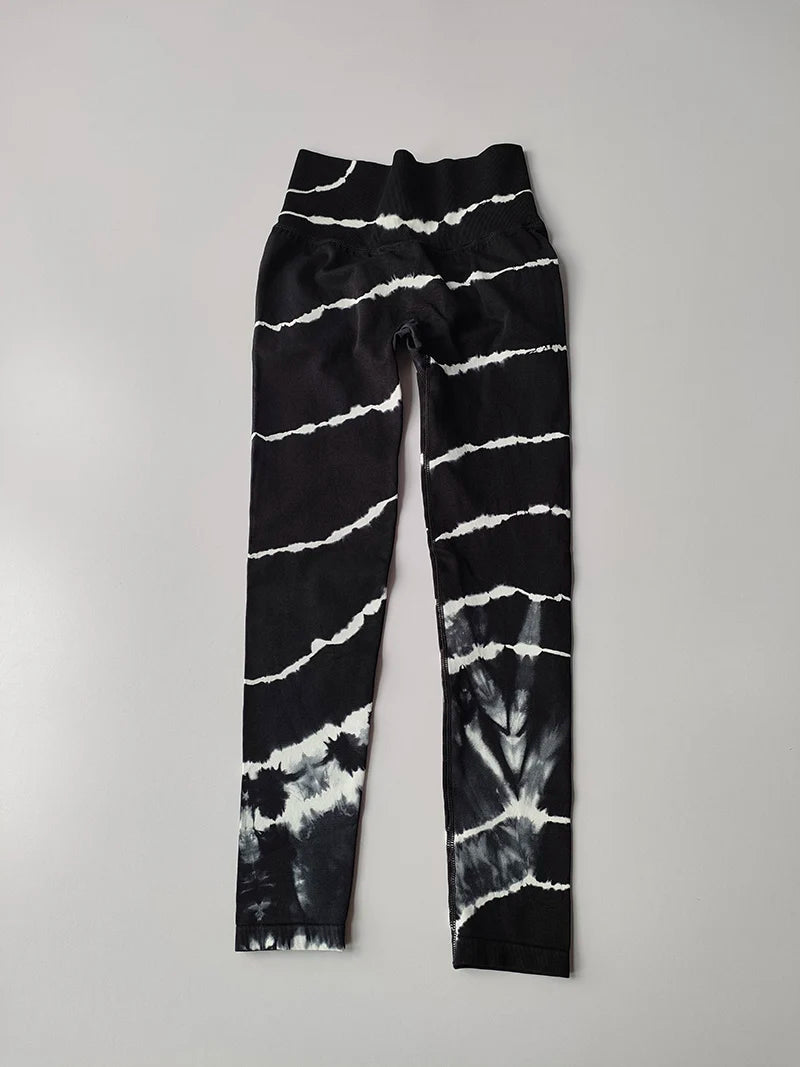 Tie-Dye High-Waist Yoga Leggings for Women Seamless Gym Sports Workout Tights Fitness Running Leggings