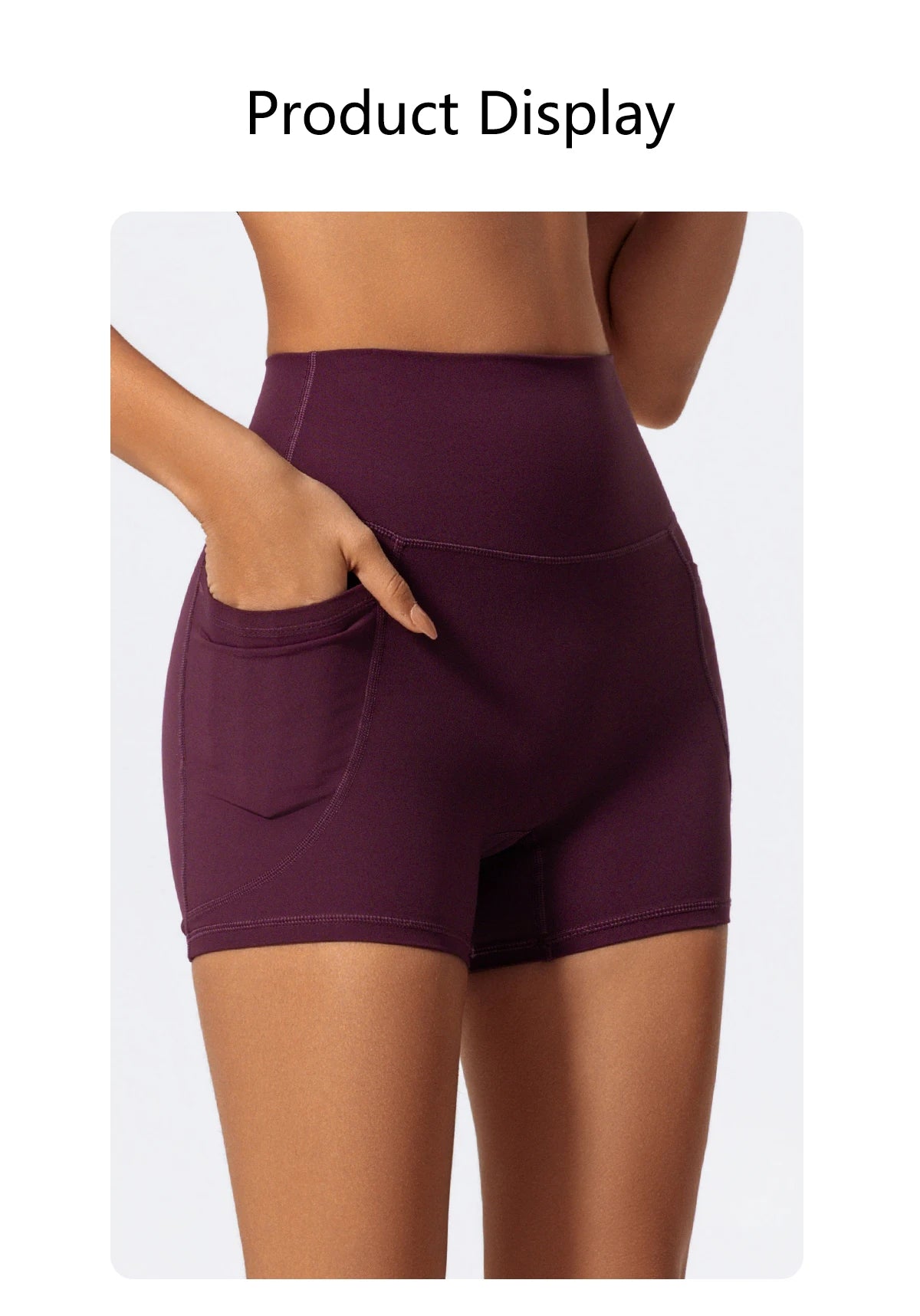 Ctenkevet Women's Pocket Athletic Shorts Running Tight Pants Gym Workout Yoga Trunks Female High Waist Buttock Lift Legging